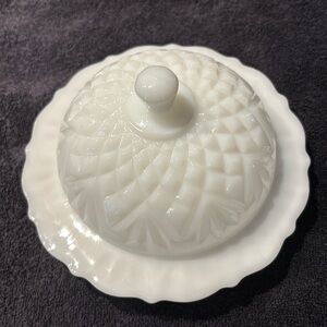 Vintage MilkGlass Butter Dish